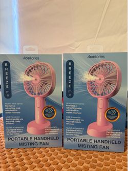 Hand held fan with mister portable