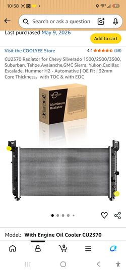 CU2370 Radiator for Chevy Silverado 1500/2500/3500, Suburban, Tahoe,Avalanche,GMC Sierra, Yukon,Cadillac Escalade, Hummer H2 - Automative | OE Fit | 3