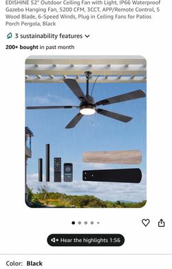Ceiling fan light 52 in new in box $$50