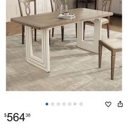 63" Rectangle Kitchen Table for 6 People, Modern Dinner Table, Wooden Dining Table for Kitchen, Dini