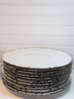 10" Round Royal Platinum Japan 18012 Dinner Plates/ Dishes (Read Description)
