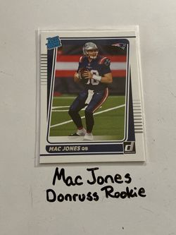 Mac Jones San Francisco 49ers QB Donruss Rookie Card.