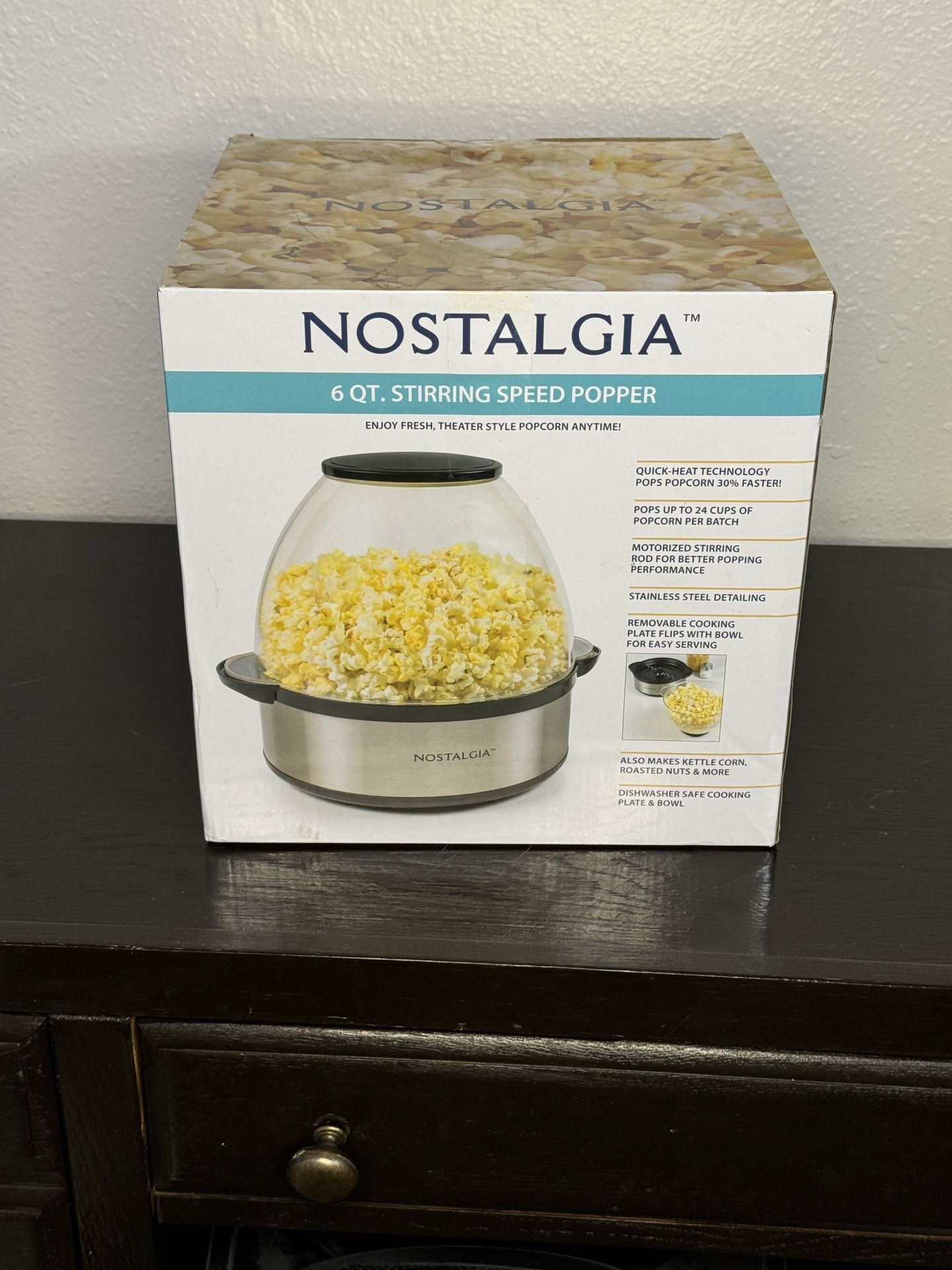 Popcorn Nostalgia 6 Qt. Stirring Speed Popper