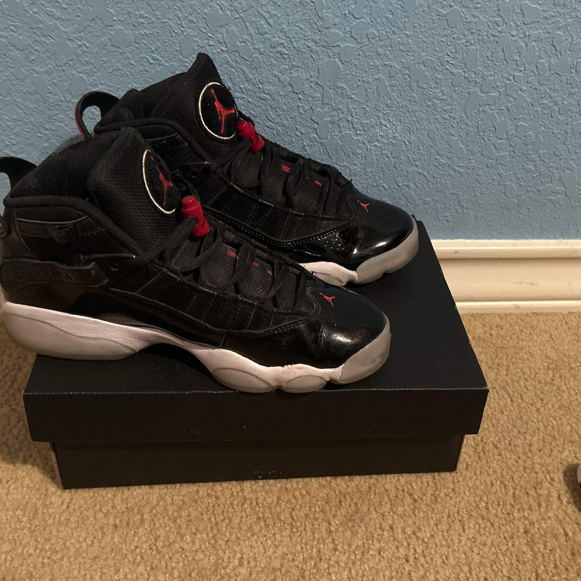 6.5 Boys Jordan Six Rings Black and Red