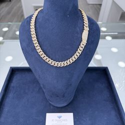 Chain Cubanlink 1ok Gold Diamonds Real 12,5 mm Wide 
