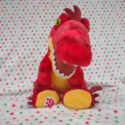19" Build A Bear Red Dinosaur T Rex Velociraptor Raptor Plush Stuffed Animal