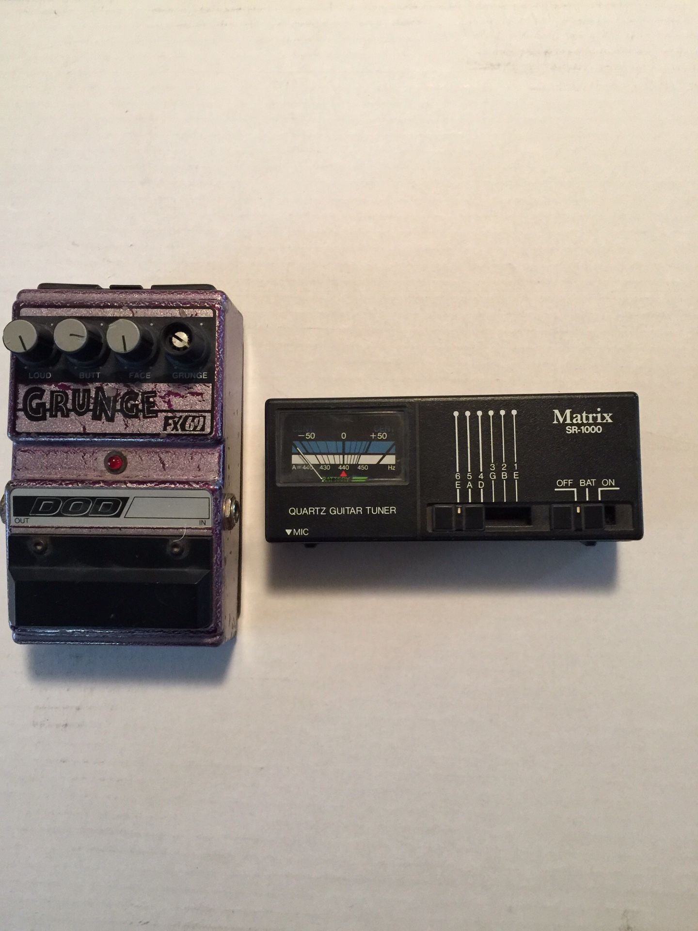 Grunge FX69 DOD Foot Pedal + Matrix SR-1000 Quartz Guitar Tuner