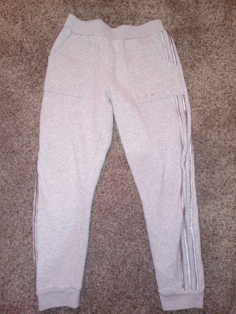 Girls Adidas Sweat Pants Quality Made With Front Pockets Size XL (16)