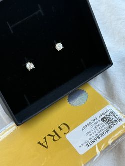 Gold Moissanite Studs
