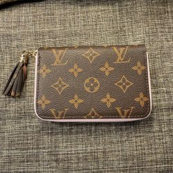 620 -New Brown Monogramed  Wallet Continental Organizer With Zipper & Tassel