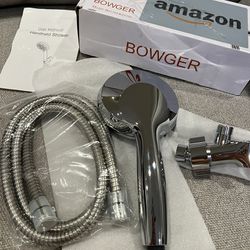 Bowger Shower Head with Handheld High Pressure-Full Body Coverage Polish Chrome