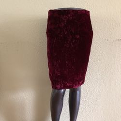 Mondi Deep Red Velvet Skirt