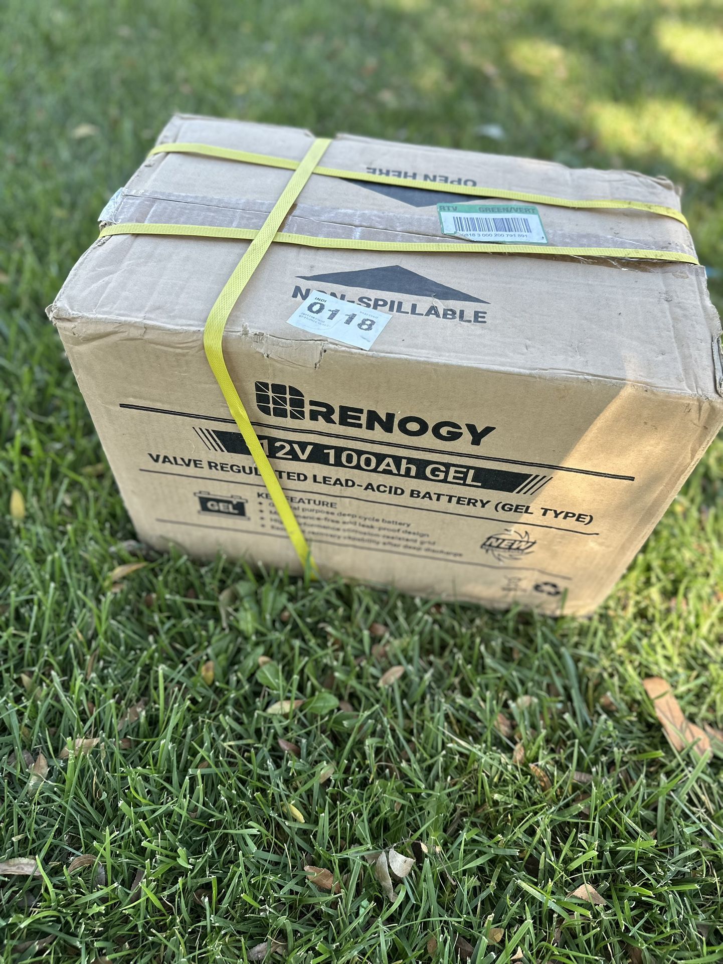 Renogy 12v 100 Ah Gel valve Regulated Lead-Acid Battery