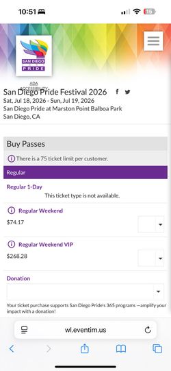 Pride festival passes