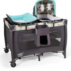 Baby Joy Playpen W/Basinet And Cradle And Changing Table 
