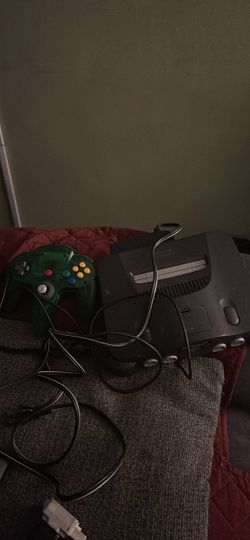 N64 console green jungle oem controller power cord
