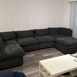 Black Couch With Ottoman(Sections Are Interchangeable)