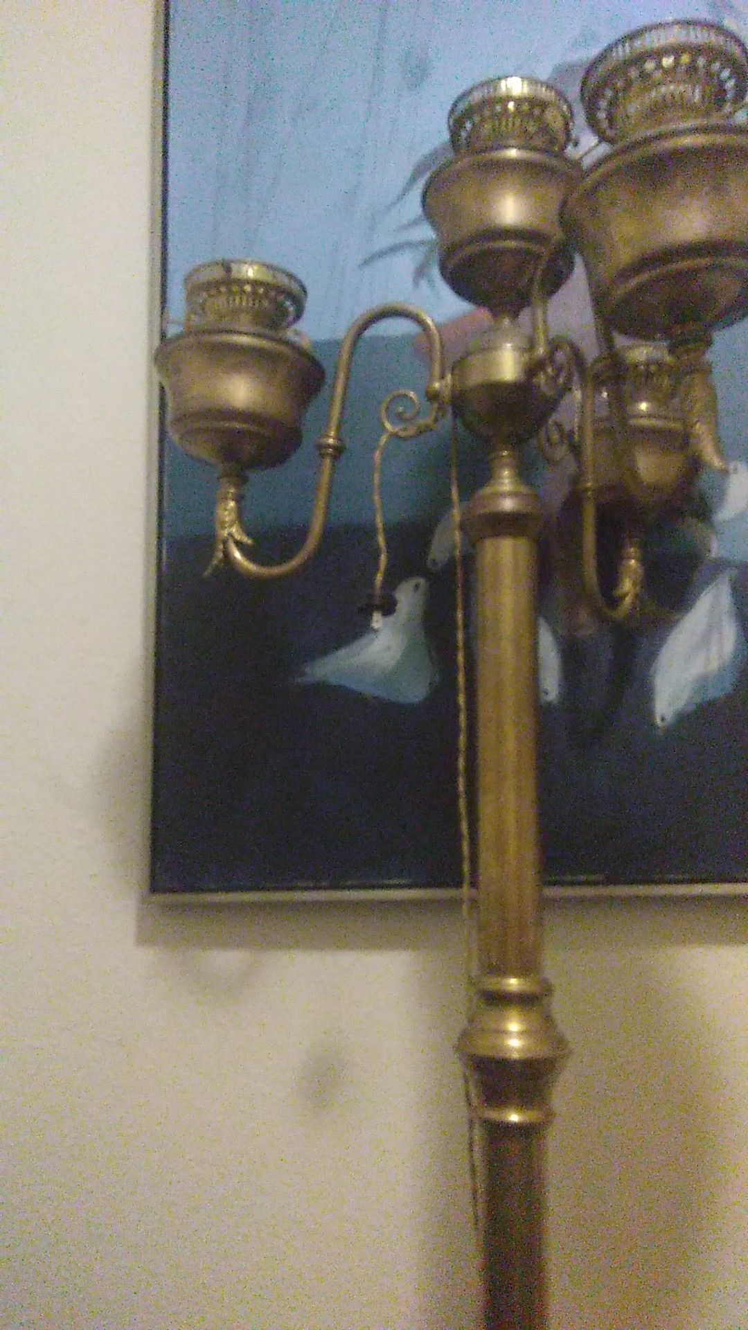 1840s Victorian era brass kerosene lamp