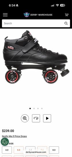 Sure-Grip Rebel Derby Skates men’s size 3