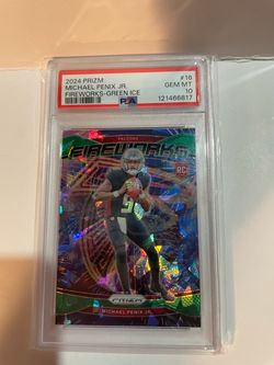 2024 Prizm Michael Penix Jr. Fireworks Green Ice RC PSA 10