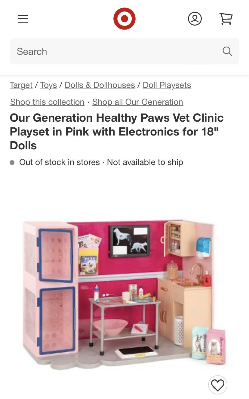 Our Generation Healthy Paws Vet Clinic Playset in Pink with Electronics for 18" Dolls