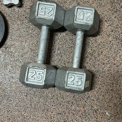 Two 25lb Dumbbells 