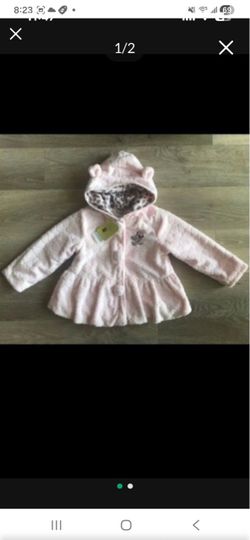 NEW Disney Minnie Mouse Kids Children Girl Soft Fur Fleece Hoodie Jacket Coat Size 3T