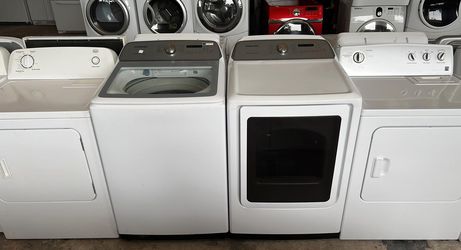 Samsung Washer and Dryer Set Electric White Automatic
