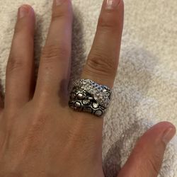 Vintage ring band  sterling silver 925  beautiful unique  size 8.5