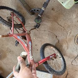Kids Bicycle, And 2 Scooters 