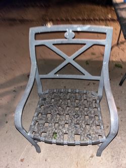 Tile and Metal Outdoor Patio Furniture Set Three Pieces