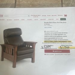 Back Bow Arm Recliner 