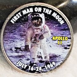 #525 Colorized Kennedy Coin