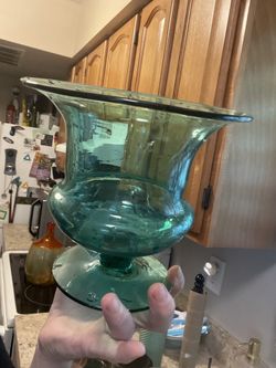 MCM Blenko Art Emerald Green Vase