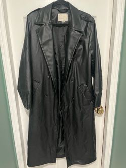 A New Day Faux Leather Trench Coat