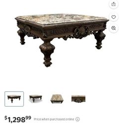 Marble Table (Ashley Furniture Design) 4'x4'x21" $199.00