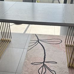 MOVING SALE (MUST GO ASAP): White Table With Gold Legs (dining/desk)