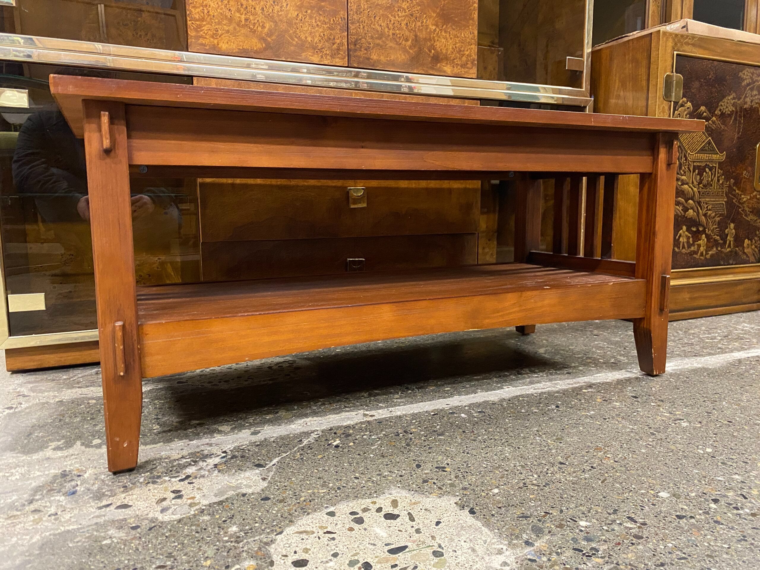 Mission Style Coffee Table w/ Lower Shelf