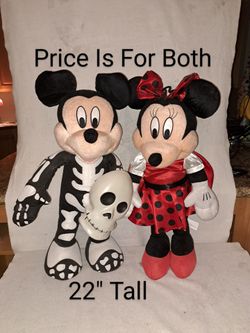 Vintage Mickey And Minnie Mouse Halloween Door Greeters In Excellent New Condition (Is Taller And Heavier Than Today's Door Greeters)