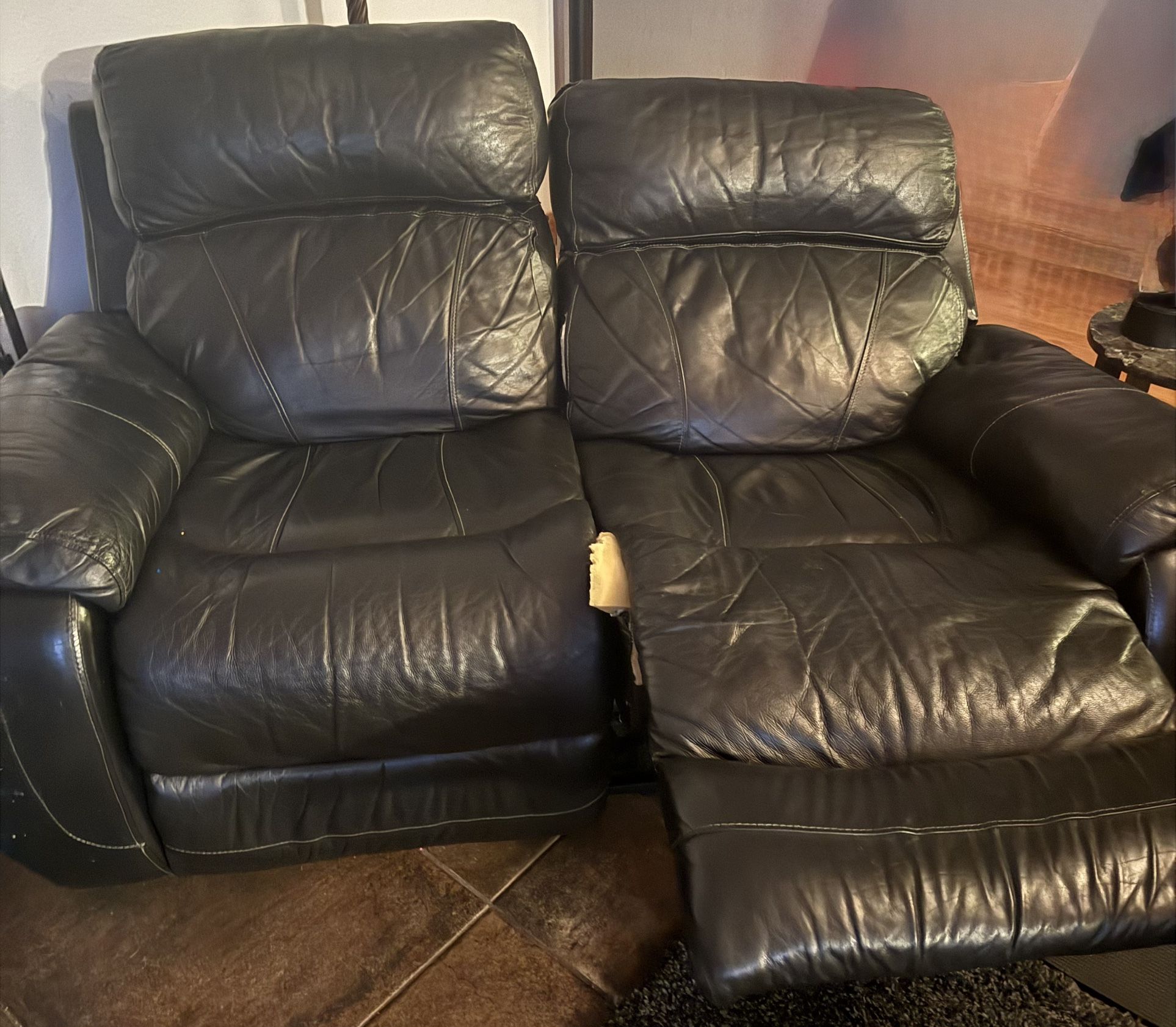 Free Leather Loveseats (2)