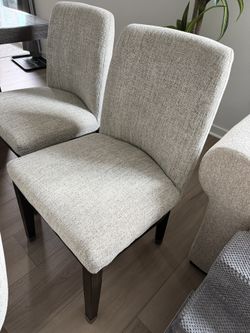 Set of 6 Ashley Furniture Burkhaus Upholstered Dining Chairs – $350