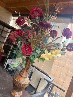 Big bucket with flowers