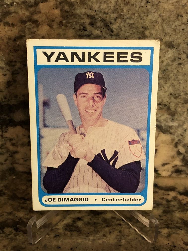 Joe DiMaggio rare 1972 Bowery Bank vintage baseball card New York Yankees