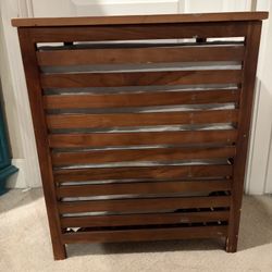 Wooden Hamper with Liner 17.5” deep by 20” wide by 23” tall