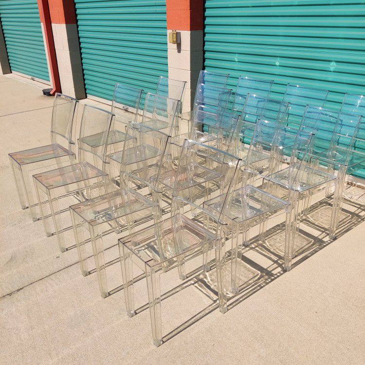 Clear Italian Chairs By Kartell