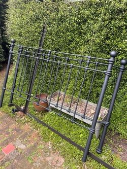 Vintage-style wrought iron bed frame