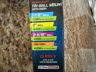 Tri-ball  fits 2 1/2  receiver hitch