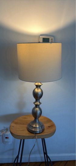 Brushed Nickel Table Lamp with Drum Shade