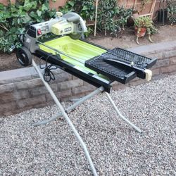 Ryobi portable tile saw with laser (7 Inch diameter). 
Model # WS750L.
6105 s. Fort Apache Rd, 89148.
Pick up 1 minute distance from this location.