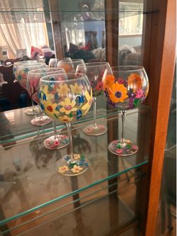 hand painted wine glasses
